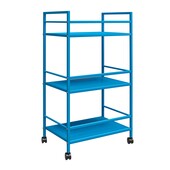 Rollwagen Cache aus Metall mit 3 Fächer, Breite 43 cm in blau