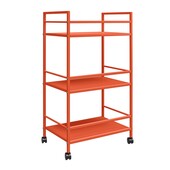 Rollwagen Cache aus Metall mit 3 Fächer, Breite 43 cm in orange
