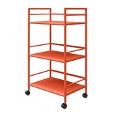 Rollwagen Cache aus Metall mit 3 Fächer, Breite 43 cm in orange