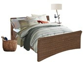 Bett NINA in 180 cm aus Rattan in braun