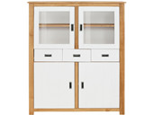 Highboard KARA Kiefer massiv in weiß & gebeizt geölt