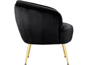 Loungesessel Scavo Gepolsterter Sessel mit Beine in Goldfarbe, Sitz in schwarz velvet