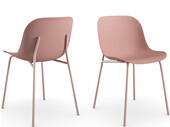 Stuhl Orca (Set, 2 St), Gestell aus Metall, Sitzschale aus Kunststoff, modern, Schalenstuhl in rose