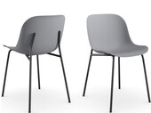 Stuhl Orca (Set, 2 St), Gestell aus Metall, Sitzschale aus Kunststoff, modern, Schalenstuhl in grau und schwarz