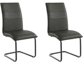 Freischwinger Jayne (Set, 2 St), Esszimmerstuhl, Bezug in Lederoptik, Metallgestell in schwarz, Sitzhöhe 46 cm Sitz in anthrazit