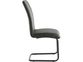 Freischwinger Jayne (Set, 2 St), Esszimmerstuhl, Bezug in Lederoptik, Metallgestell in schwarz, Sitzhöhe 46 cm Sitz in anthrazit