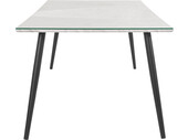 Esstisch Manny in Marmoroptik mit Glasplatte, Metallgestell schwarz Breite 200 cm