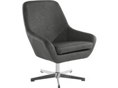 Loungesessel Tessa, Bezug in PU-Lederoptik, Metall Chromgestell, Sitzhöhe 45 cm in grau