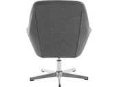 Loungesessel Tessa, Bezug in PU-Lederoptik, Metall Chromgestell, Sitzhöhe 45 cm in grau