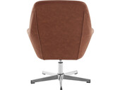 Loungesessel Tessa, Bezug in PU-Lederoptik, Metall Chromgestell, Sitzhöhe 45 cm in Cognac