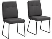 Esszimmerstuhl Jim (Set, 2 St), Polsterstuhl, Kufengestell aus Metall, Sitzhöhe 49 cm in anthrazit