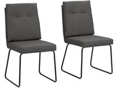 Esszimmerstuhl Jim (Set, 2 St), Polsterstuhl, Kufengestell aus Metall, Sitzhöhe 49 cm in anthrazit