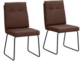 Esszimmerstuhl Jim (Set, 2 St), Polsterstuhl, Kufengestell aus Metall, Sitzhöhe 49 cm in Cappuccino