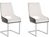 Freischwinger Samantha (Set, 2 St), Esszimmerstühle, Bezug in Lederoptik, Chromgestell, Sitzhöhe 48 cm in schwarz & weiß PU