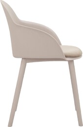 Esszimmerstuhl Sille (Set, 2 St), Schalenstuhl aus Kunststoff, Sitzkissen in Samtoptik, Sitzhöhe 48 cm in beige