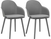 Esszimmerstuhl Sille (Set, 2 St), Schalenstuhl aus Kunststoff, Sitzkissen in Samtoptik, Sitzhöhe 48 cm in anthrazit