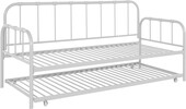 Metallbett Lattenrost, ausziehbare Schlafffläche, Liegefläche in white 90 x 200 cm