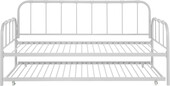 Metallbett Lattenrost, ausziehbare Schlafffläche, Liegefläche in white 90 x 200 cm