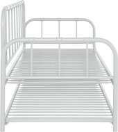 Metallbett Lattenrost, ausziehbare Schlafffläche, Liegefläche in white 90 x 200 cm