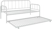 Metallbett Lattenrost, ausziehbare Schlafffläche, Liegefläche in white 90 x 200 cm