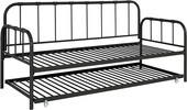 Metallbett Lattenrost, ausziehbare Schlafffläche, Liegefläche in schwarz 90 x 200 cm