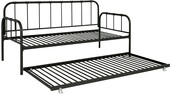 Metallbett Lattenrost, ausziehbare Schlafffläche, Liegefläche in schwarz 90 x 200 cm