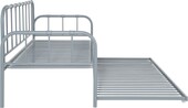 Metallbett Lattenrost, ausziehbare Schlafffläche, Liegefläche in grau 90 x 200 cm