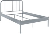 Metallbett Lattenrost, ausziehbare Schlafffläche, Liegefläche in grau 90 x 200 cm