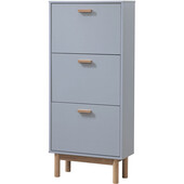 Schuhschrank Mason Schuhkipper mit 3 Klappen, weiß, modernes Design, Höhe 131 cm in grau & eichefarben