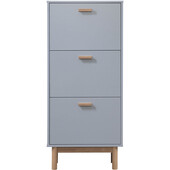 Schuhschrank Mason Schuhkipper mit 3 Klappen, weiß, modernes Design, Höhe 131 cm in grau & eichefarben