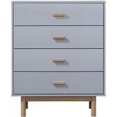 Kommode Mason, Schubladenkommode mit 4 Schubladen im skandinavischen Design in grau & eichefarben