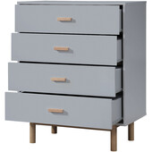 Kommode Mason, Schubladenkommode mit 4 Schubladen im skandinavischen Design in grau & eichefarben