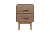Nachtschrank Mason 2 Schubladen, weiß, Skandinavisches Design in eichenfarben