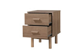 Nachtschrank Mason 2 Schubladen, weiß, Skandinavisches Design in eichenfarben