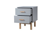 Nachtschrank Mason 2 Schubladen, weiß, Skandinavisches Design in grau & eichenfarben