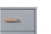 Nachtschrank Mason 2 Schubladen, weiß, Skandinavisches Design in grau & eichenfarben