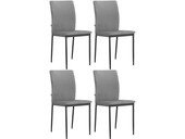 Esszimmerstuhl Padova (Set, 4 St), mit Harlekin Nähten, Metallgestell, Sitzhöhe 48 cm in anthrazit velvet
