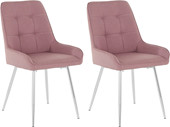 2er-Set Esszimmerstühle JONAS Webstoff Bezug in rosa