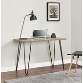 Schreibtisch Owen MDF, Hairpin Metallbeine, Breite 101,5 cm in eichenfarbe