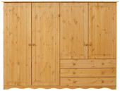 4-trg. Wäscheschrank MAISY aus Kiefer in gebeizt geölt