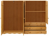 4-trg. Wäscheschrank MAISY aus Kiefer in gebeizt geölt