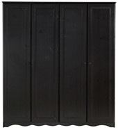 4-trg. Kleiderschrank MAISY aus Kiefer massiv, havana