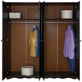 4-trg. Kleiderschrank MAISY aus Kiefer massiv, havana
