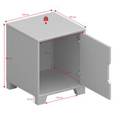 Nachtschrank LILO mit Tür in grau im modernen Design