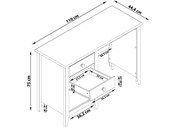 Schreibtisch HERA mit 2 Schubladen in weiß/honig