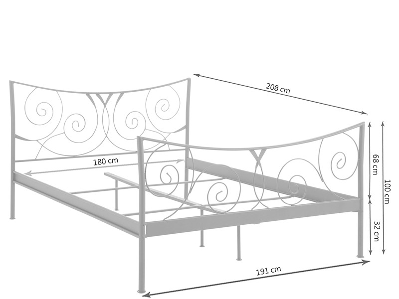 Metallbett ROSE 180x200 cm in creme weiß - Loft24.de