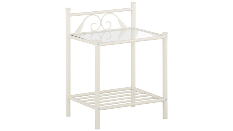 Nachttisch FLORENZ aus Metall in weiss - Loft24.de