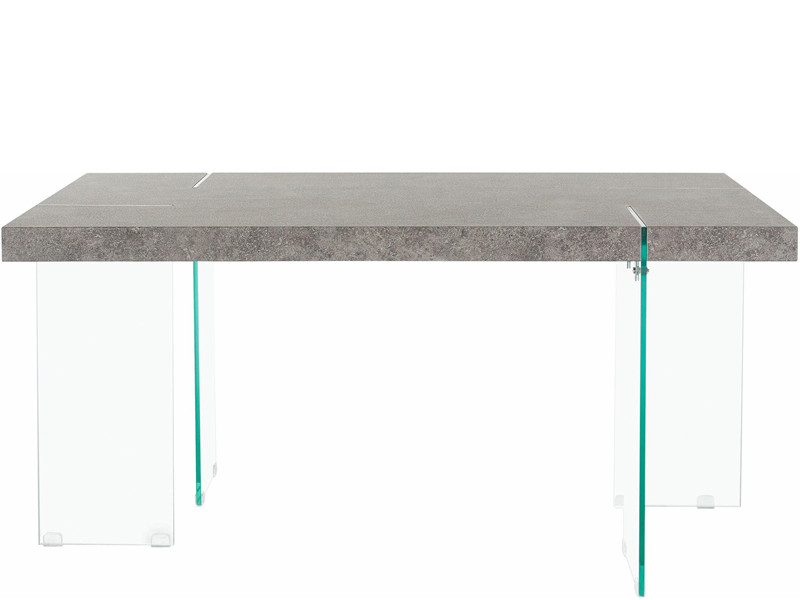 Esstisch TRACY Breite 160 cm Beine aus Glas Zement Optik