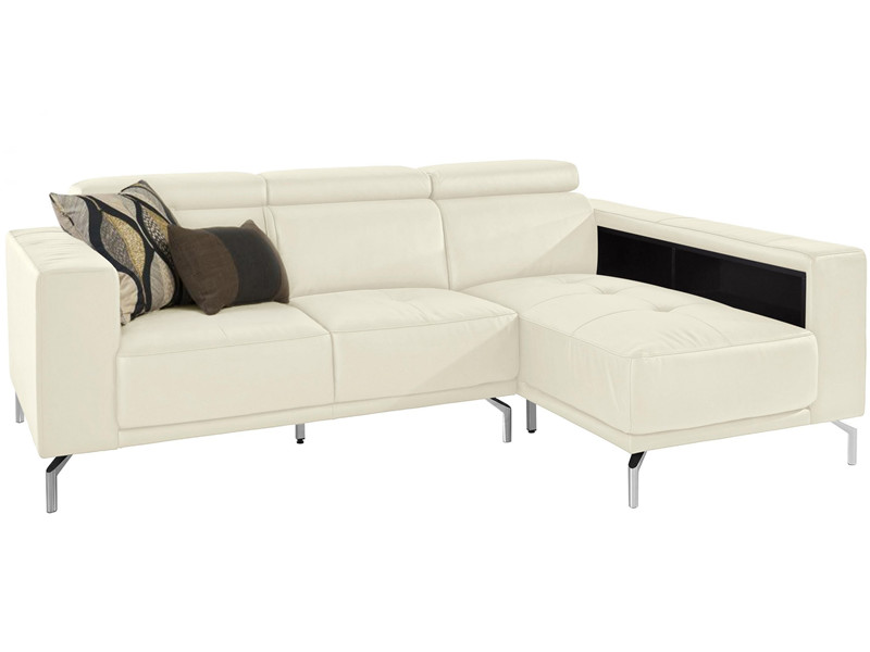 Ecksofa Nalim Aus Leder In Creme Recamiere Rechts Loft24 De