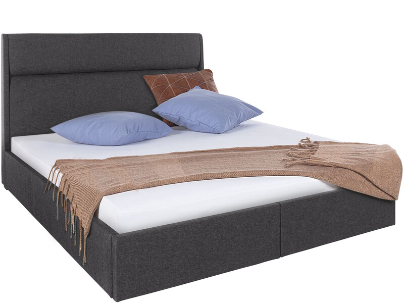 Bett ALMA 180x200 cm mit Bettkästen in dunkelgrau - Loft24.de